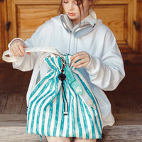 GLEAF traditional Korean tote in Chuiram Blue featuring gold-leaf keyring – handcrafted daily bag