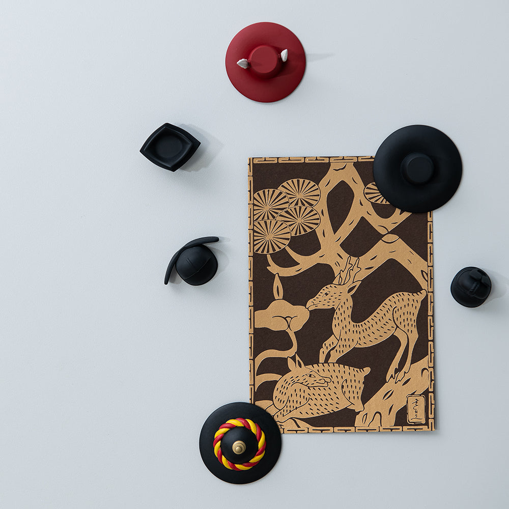 Traditional Korean GAT magnet set – 6 miniature hat figures handcrafted by GLEAF, made in Korea