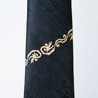 GLEAF luxury silk tie featuring gold-leaf stamping vine design – handcrafted Korean heritage fashion