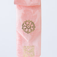 Elegant 100% silk Korean keyring with gold-leaf emblem – artisan-made by GLEAF