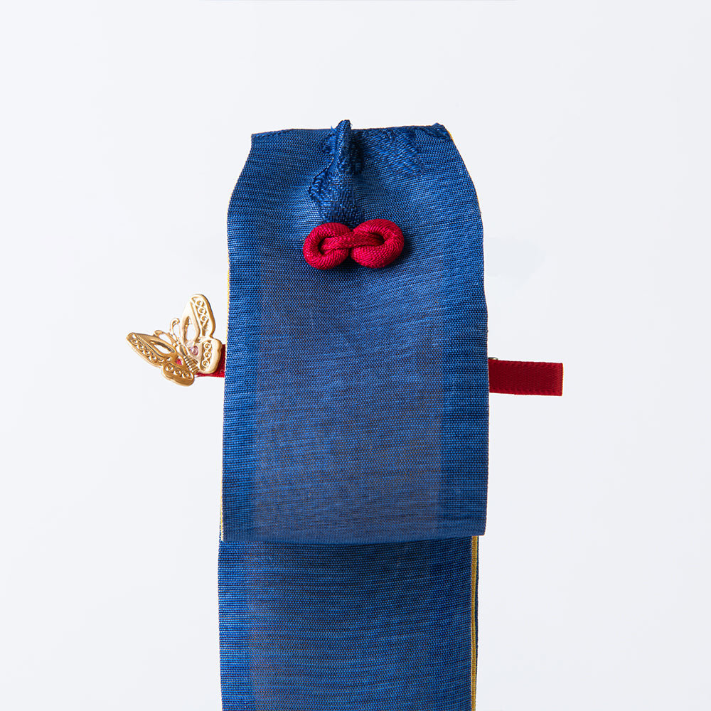Handcrafted Korean Silk Hair Bow – Gold Plum Blossom – GLEAF