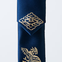 GLEAF silk keychain featuring gold-leaf stamped cloud and phoenix design – traditional Korean handcrafted item